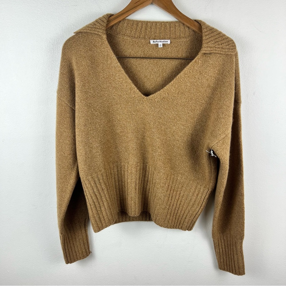 NEW Reformation Beckie Cashmere Collared Sweater - Picture 4 of 11